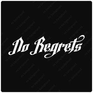 Jeep Tattoo Logo - No Regrets Decals Stickers, CAR TRUCK MOTORCYCLE JEEP LAPTOP SAYING