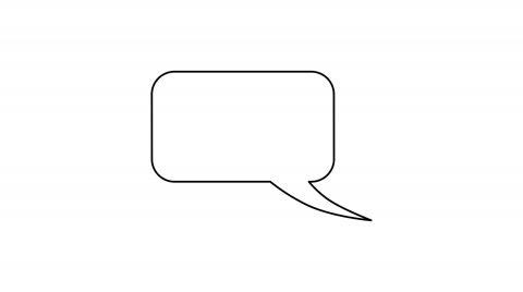 Black and White Rounded Rectangle Logo - Cartoon speech bubble. Rounded rectangle shape. With luma matte ...