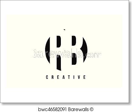Circle R B Logo - Art Print of RB R B White Letter Logo Design with Circle Background ...