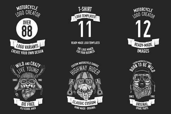 Custom Motorcycle Logo - Motorcycle logo creator ~ Logo Templates ~ Creative Market