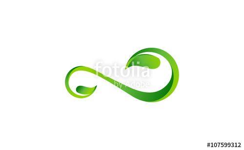 Infinity Symbol Logo - infinity leaf plant logo, leaves infinity symbol icon vector design