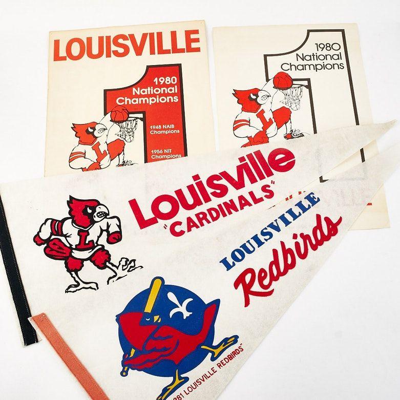 Louisville Redbirds Logo - Vintage Louisville Posters and Pennants : EBTH