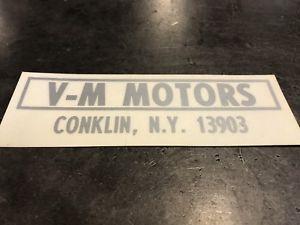 Vintage Auto Dealer Logo - Vintage V-M Motors Conklin NY Car Dealer Sticker Emblem Decal ...