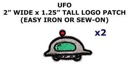 Space Aliens Logo - Amazon.com: 2 PCS UFO Space Aliens Theme DIY Iron / Sew-on ...