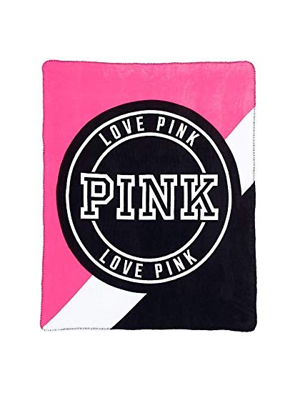 Victoria Secret Pink Logo - Pink Victoria's Secret Plush Stadium Throw Blanket