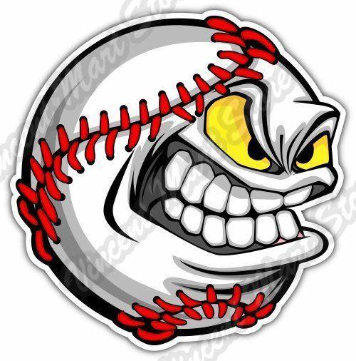 Funny Baseball Logo - Angry Baseball Pitcher Pitch MLB Funny Car Bumper Vinyl Sticker ...