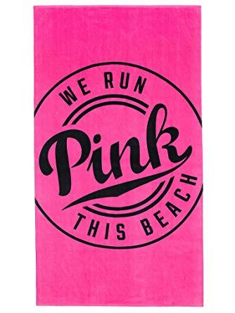 Pink Clothing Logo - Amazon.com: Victoria's Secret PINK logo Oversized beach towel- Neon ...