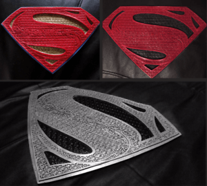 Superman Black Suit Logo - Superman chest emblem logo S symbol Justice League Black Silver Red ...