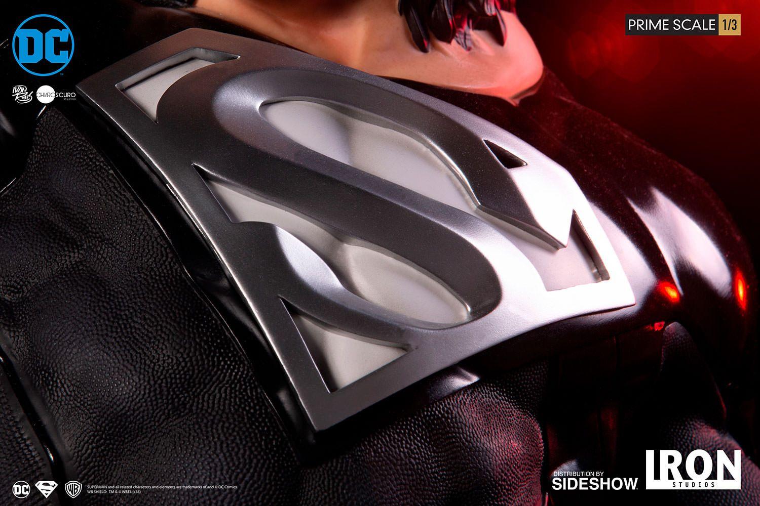 Superman Black Suit Logo - DC Comics Superman Black Suit Statue by Iron Studios | Sideshow