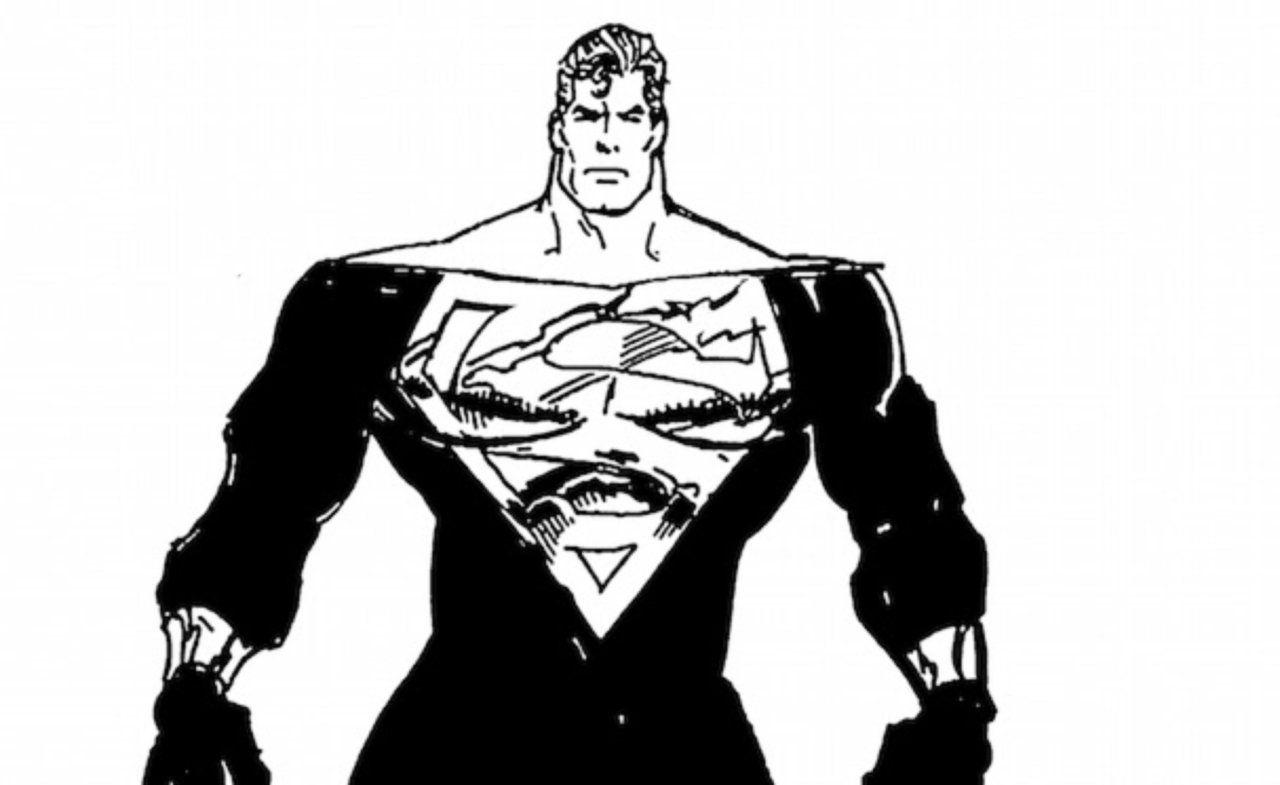 Superman Black Suit Logo - Check Out This Original Concept Art For Superman's Black Costume