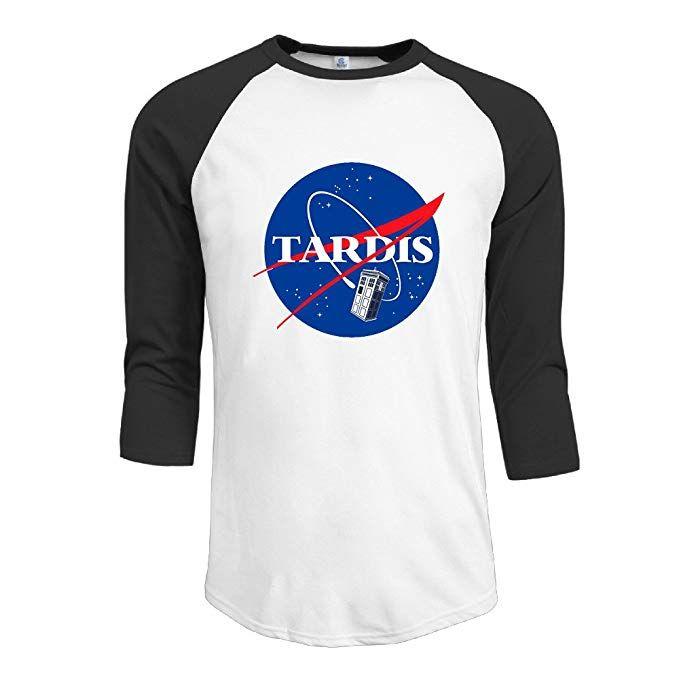 NASA TARDIS Logo - Nasa Tardis Logo Men's Tee Shirt Fashion 3 4 Sleeve T