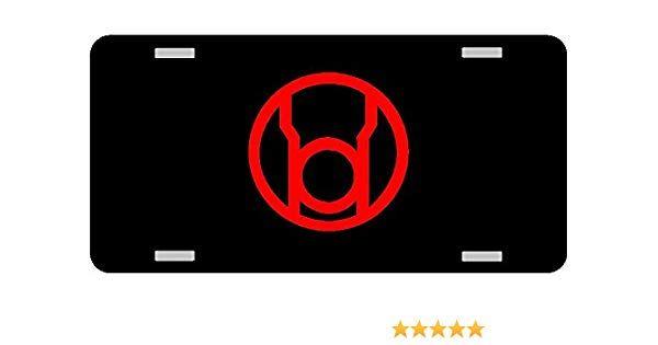 Red Lantern Logo - Amazon.com : Red Lantern Logo License Plate Gloss black : Everything