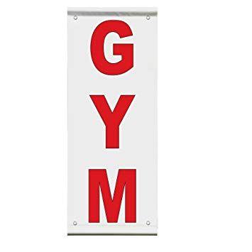 Red Double X Logo - Amazon.com : Gym Red Double Sided Vertical Pole Banner Sign 18 in x