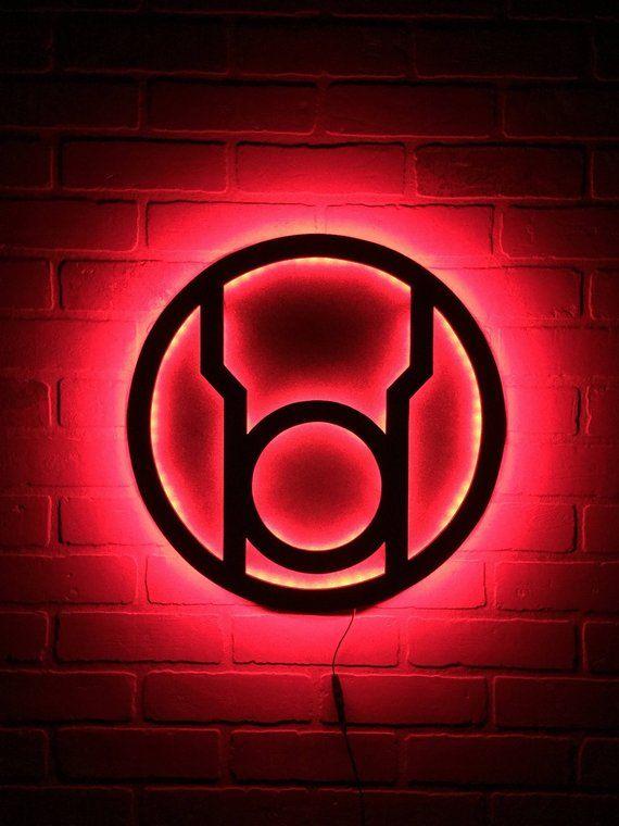 Red Lantern Logo - Red Lantern Corps Illuminated Neon LED Comicbook Superhero | Etsy
