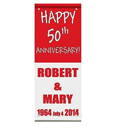 Red Double X Logo - Amazon.com : Happy 50Th Anniversary Custom Names Dates Red Double