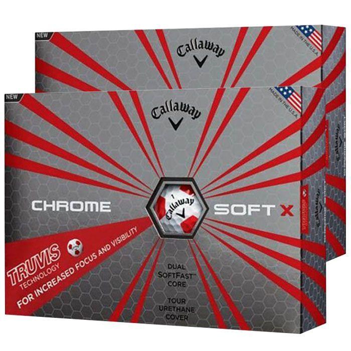 Red Double X Logo - Callaway Chrome Soft X 2017 Truvis Golf Balls White Red Pack