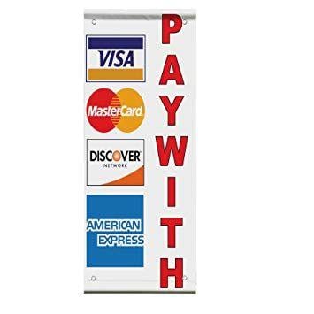Red Double X Logo - Amazon.com : Pay With Visa Mastercard Red Double Sided Vertical Pole