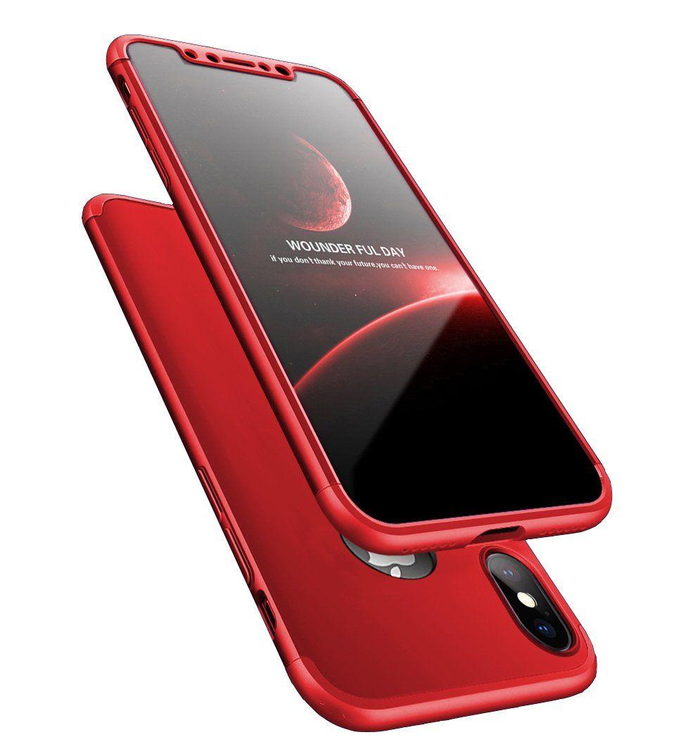 Red Double X Logo - Double Dip Full 360 Protection Back Case Cover (With Logo Hole)
