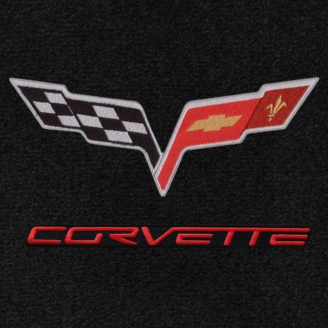 Red Double X Logo - C6 Lloyd Luxe Corvette Double Logo Floor Mats - Corvette Store Online