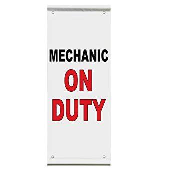 Red Double X Logo - Amazon.com : Mechanic On Duty Black Red Double Sided Vertical Pole