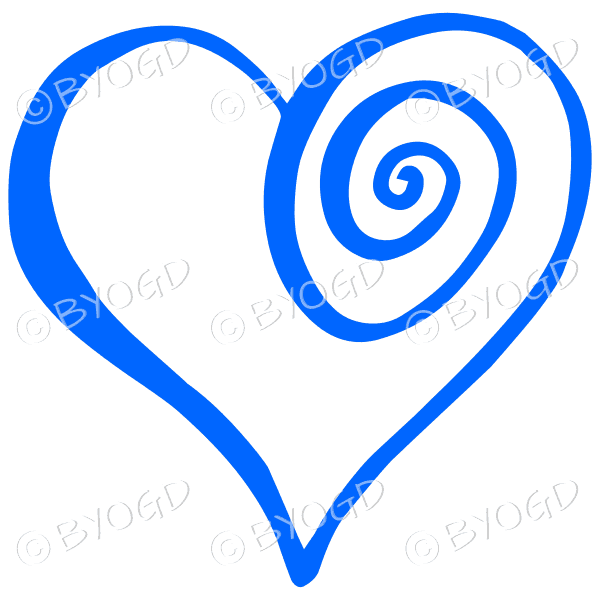 Spiral Heart Logo - Blue spiral heart sticker ⋆ Be Your Own Graphic Designer
