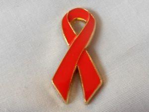 Orange and Red Ribbon Logo - NEW**** Stroke Awareness red ribbon 3D enamel badge / brooch ...