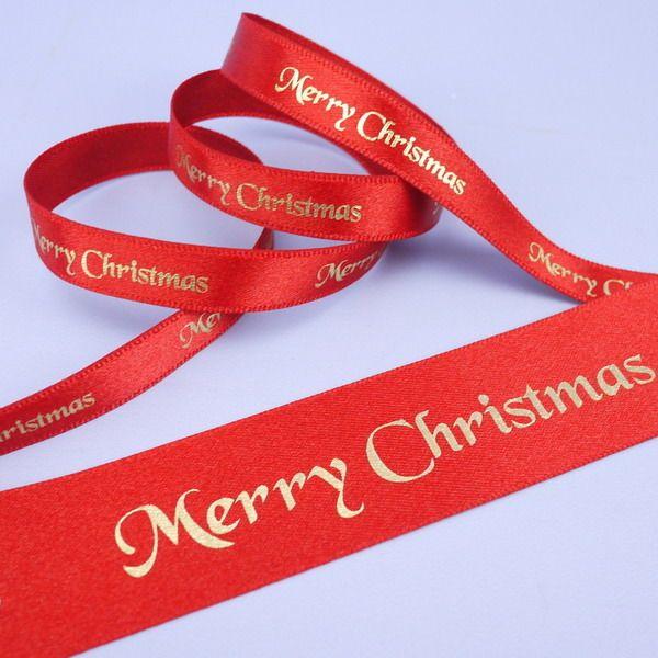 Orange and Red Ribbon Logo - Red Ribbon With Gold 'Merry Christmas' Wording