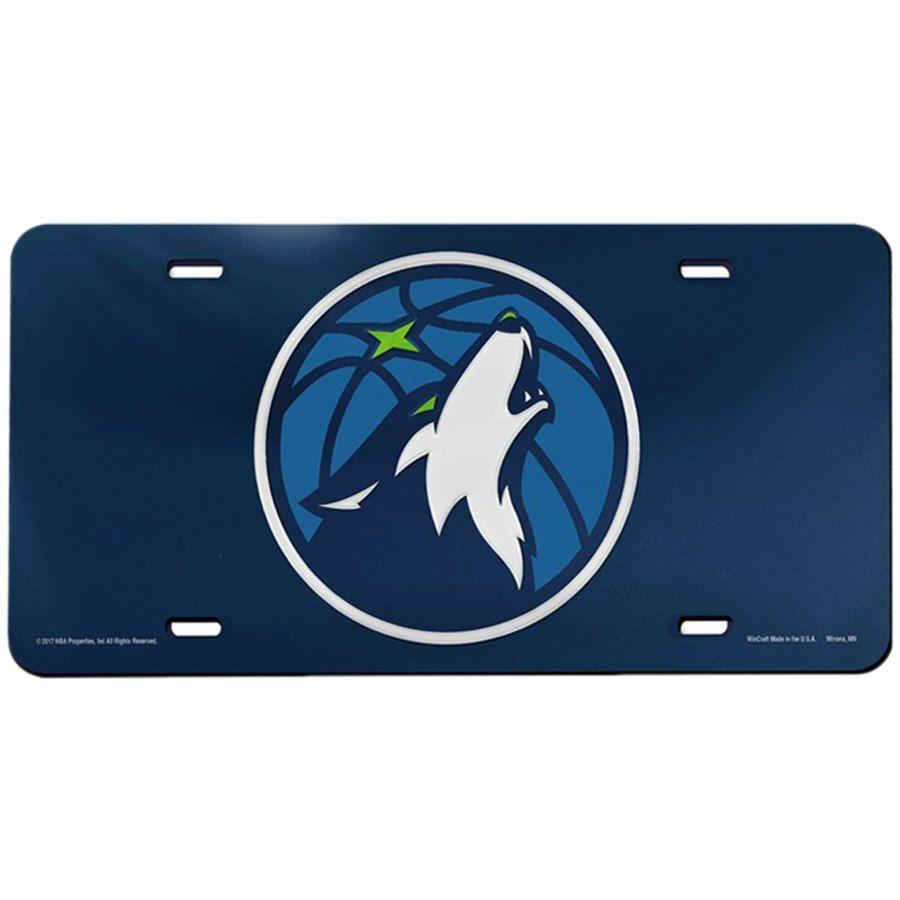 Timberwolves Logo - Minnesota Timberwolves WinCraft Logo Crystal Mirror License Plate