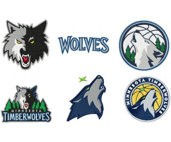 Timberwolf Logo - Minnesota Timberwolves logos machine embroidery design for instant ...
