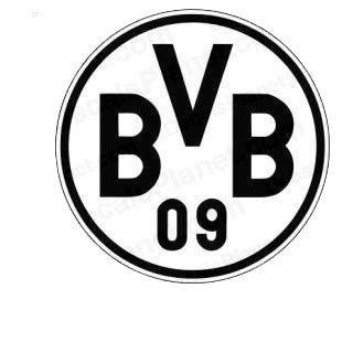 Black and White Soccer Teams Logo - Bv borussia dortmund football team soccer teams decals, decal
