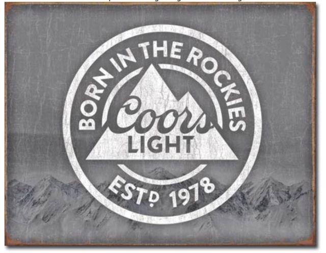 Silver Bullet Coors Light Logo - Coors Light Born In Silver Bullet Beer Retro Wall Bar Pub Decor