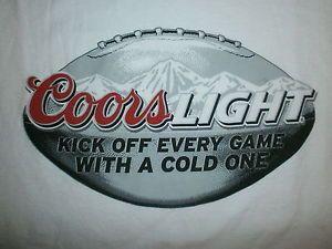 Silver Bullet Coors Light Logo - COORS LIGHT BEER FOOTBALL T SHIRT Kick Off Game With A Cold One ...
