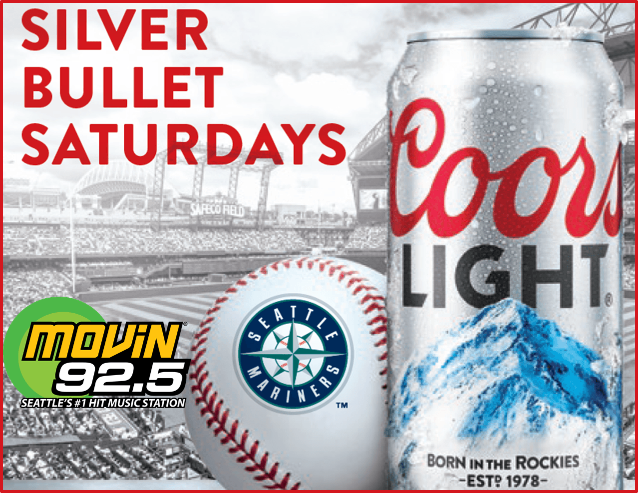 Silver Bullet Coors Light Logo - Silver Bullet Saturdays - MOViN 92.5 - Seattle's #1 Hit Music Station