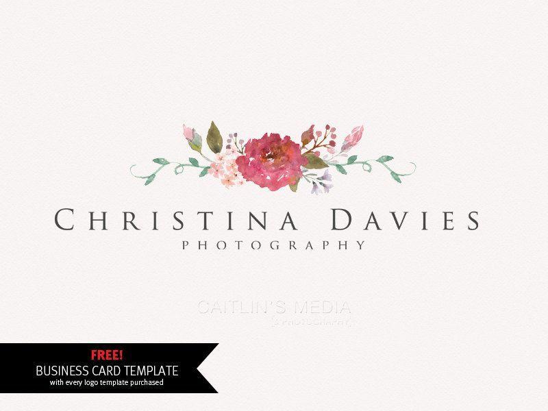 Painting Flower Logo - Photography logo design Watercolor logo flower