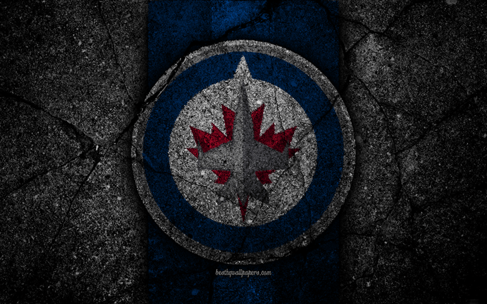 Winnipeg Jets Logo - Download wallpaper 4k, Winnipeg Jets, logo, hockey club, NHL, black