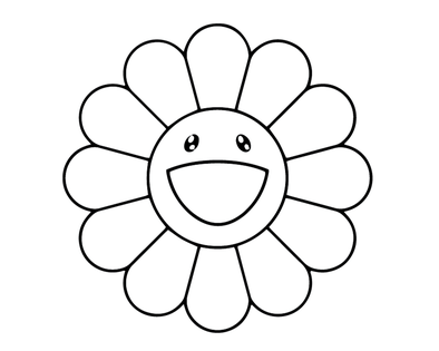 Painting Flower Logo - TAKASHI MURAKAMI FLOWER LOGO VINYL PAINTING STENCIL SIZE PACK *HIGH