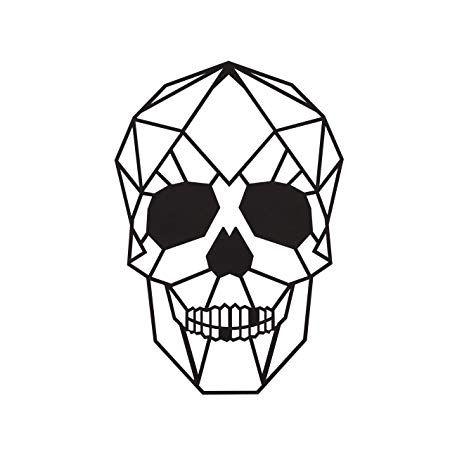 Skull Black and White Logo - Metal Decor decoro Wall Geometric Design Metal Skull. Black.: Amazon ...