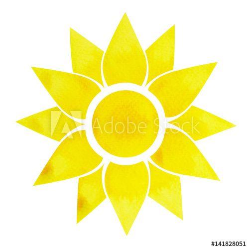Painting Flower Logo - solar plexus chakra symbol concept, flower floral, watercolor
