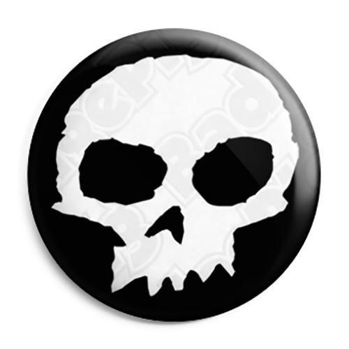 Skull Black and White Logo - Zero Skull Logo - Skateboard Button Badge, Fridge Magnet, Key Ring ...