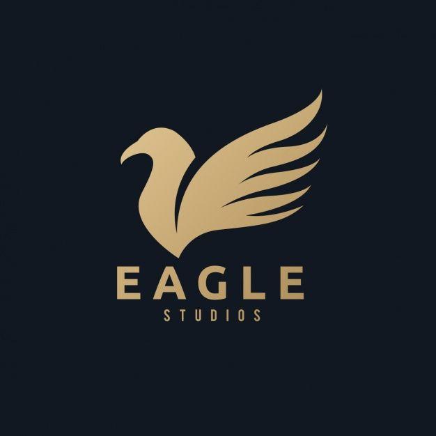 Golden Eagle Logo - A golden eagle logo on a black background Vector