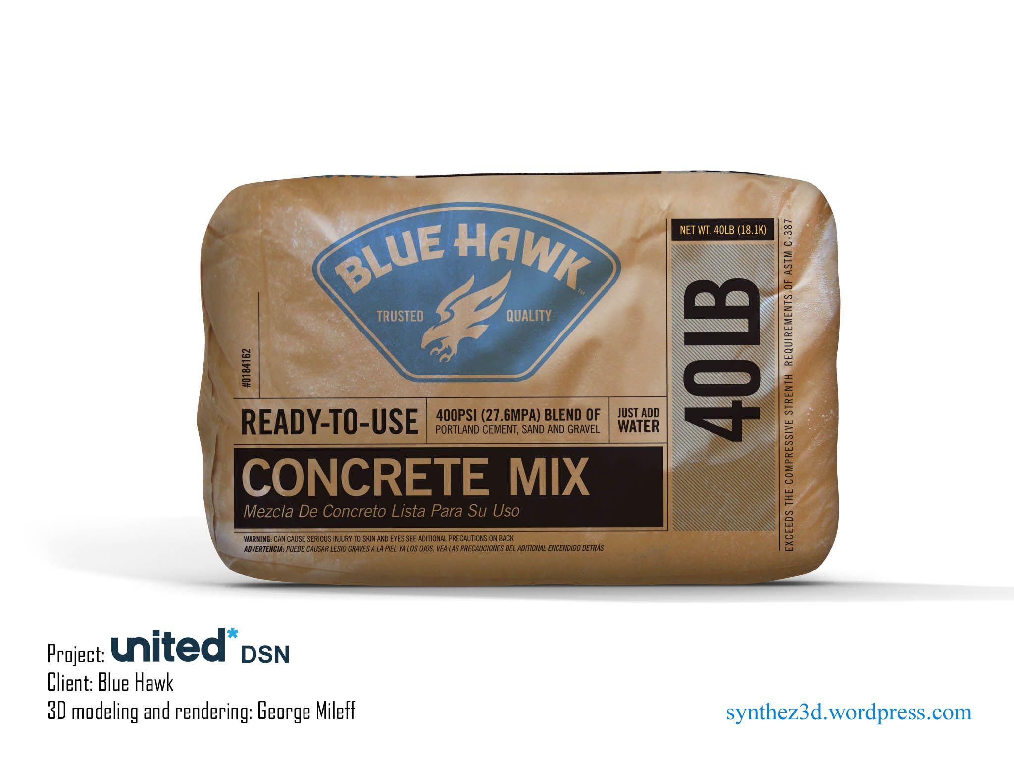 Rectangel in Blue Blue Hawk Logo - Blue Hawk concrete bag