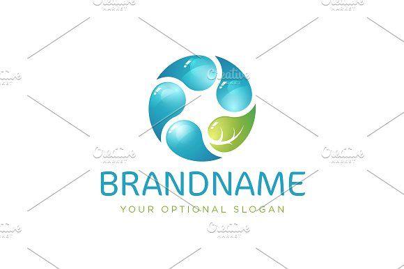 Circle Water Logo - Natural Circle of Water Logo ~ Logo Templates ~ Creative Market