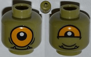 Alien with Orange Eyes Logo - Bricker - Part LEGO - 3626bpb0837 Minifig, Head Dual Sided Alien ...