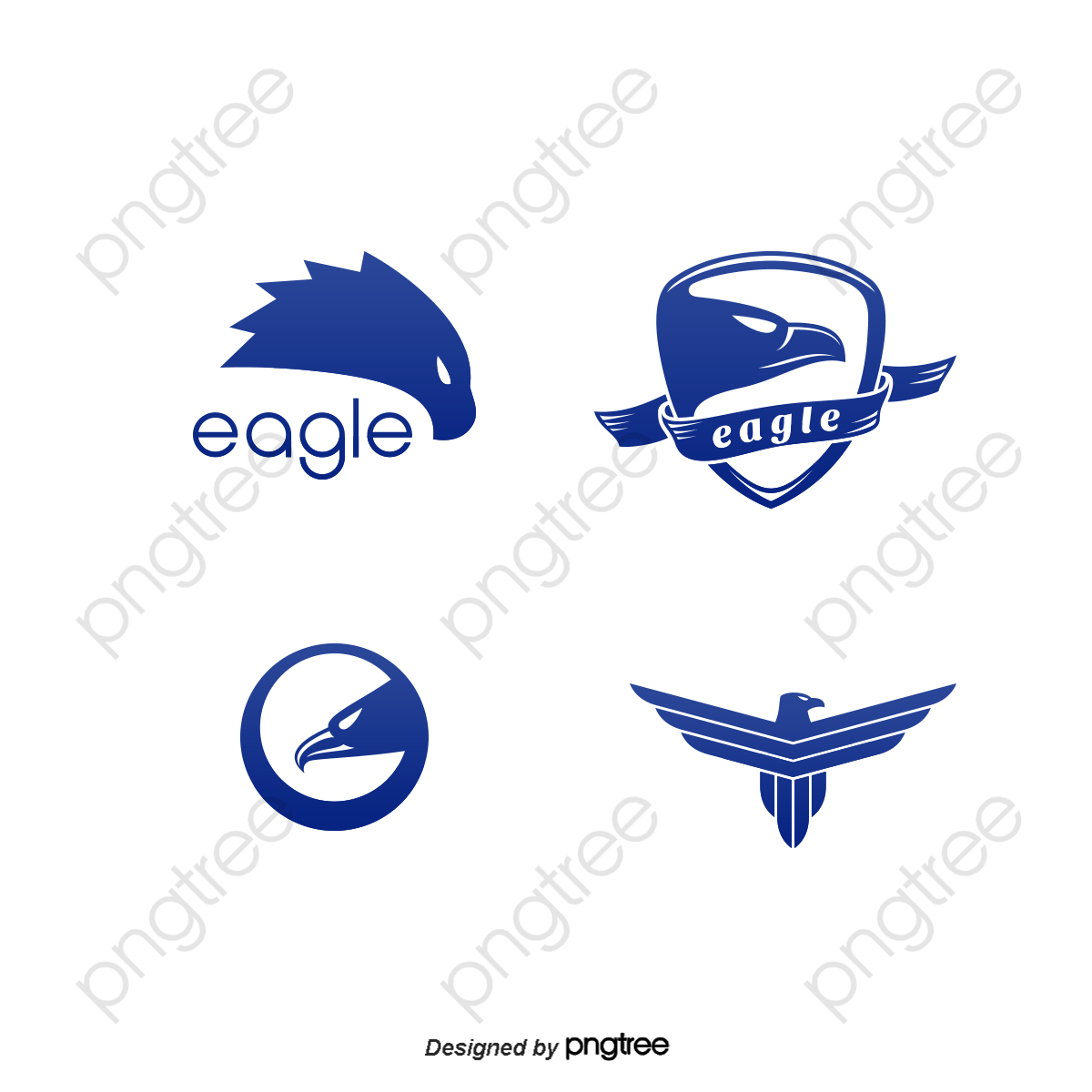 Blue Eagle Head Logo - Transparent vector blue eagle head design elements PNG Format Image ...