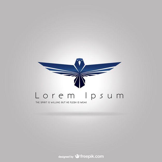 Gray and Blue Logo - Logo template with blue eagle Vector | Free Download