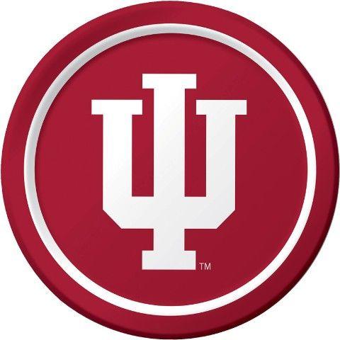 IU Hoosiers Logo - NCAA Indiana University IU Hoosiers Paper Dinner Plates, set of 8