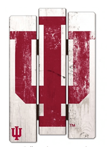 IU Hoosiers Logo - NCAA Indiana University IU Hoosiers Color Logo Wood Fence Sign Logo ...