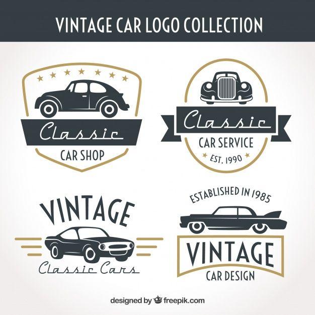Old Car Logo - Vintage car logo collection Vector