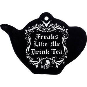 Black Bat Drink Logo - Alchemy Of England Freaks Like Me Drink Tea Trivet Black White Goth