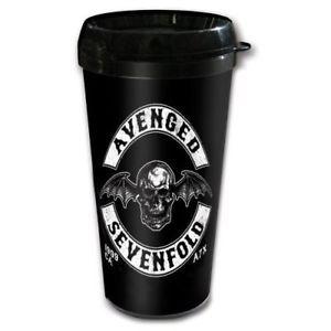 Black Bat Drink Logo - Avenged Sevenfold Death Bat Crest Band Logo Black White Travel